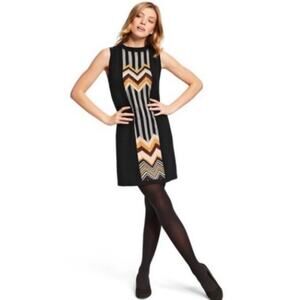 MISSONI for Target Knit Sleeveless Sweater Dress Chevron Pattern Black Size S